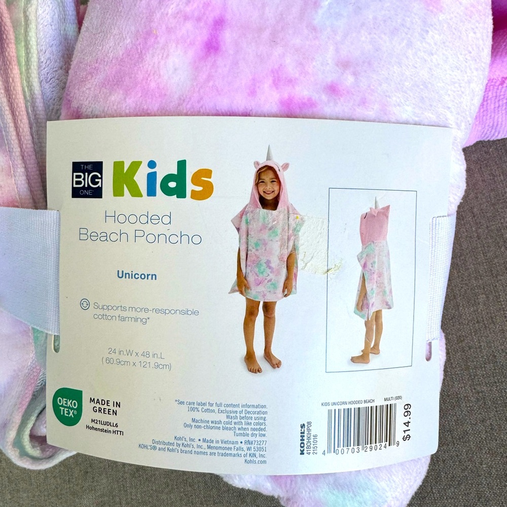 The Big One, Hooded Beach Poncho, Unicorn